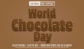 World Chocolate Day 3d text effect template Royalty Free Stock Photo