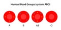 Human blood groups, ABO system. Antigens A and B on red blood cells. Royalty Free Stock Photo