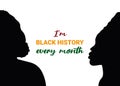 Vector illustration poster, card, banner, background with I\'m black history every month