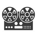 Retro tape recorder glyph icon isolated on white background.Vector illustration. Royalty Free Stock Photo