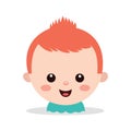 Vector Illustration Artwork Cute youngster with orange spiky haircut.