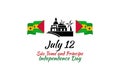 July 12, Independence day of SÃ£o TomÃ© and PrÃ­ncipe vector illustration.
