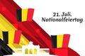 Translate: July 21, National Day. National Day Belgium (Nationalfeiertag ) Royalty Free Stock Photo