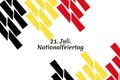 Translate: July 21, National Day. National Day Belgium (Nationalfeiertag ) Royalty Free Stock Photo