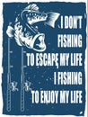 bass fishing poster design with quotes Royalty Free Stock Photo