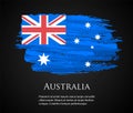 Mobilevector template Illustration Australia flag country red white blue brush paint