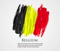 vector template Illustration Belgium flag Europe country red yellow black brush