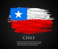 vector template Illustration Chile flag South America country red white blue star brush Royalty Free Stock Photo