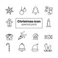 Christmas and Newyear Line Icon Set