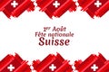 Translate: August 1, Swiss national day. Vector illustration. Royalty Free Stock Photo