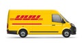 Yellow van car art design vector template