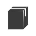 Cardboard box for delivery glyph icon isolated on white background.Vector illustration. Royalty Free Stock Photo