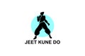 jeet kune do sport vector line icon. Royalty Free Stock Photo