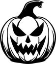 Haunted Harvest: Trendy Halloween Pumpkin Vector Royalty Free Stock Photo