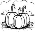 Haunted Harvest: Trendy Halloween Pumpkin Vector