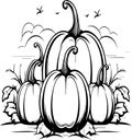 Haunted Harvest: Trendy Halloween Pumpkin Vector