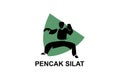 pencak silat sport vector line icon.