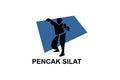 pencak silat sport vector line icon.