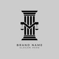 Letter M Law Firm logo. Pillar Vector Icon Design. Lawyer Office or Justice Logo Template Royalty Free Stock Photo