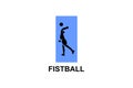 fistball sport vector line icon.