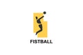 fistball sport vector line icon.