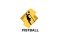 fistball sport vector line icon.