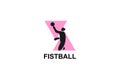 fistball sport vector line icon.