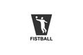 fistball sport vector line icon.