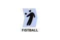 fistball sport vector line icon.