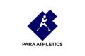 Para athletics sport vector line icon. Sprinter running in athletic track.