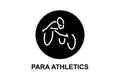 Para athletics sport vector line icon. Sprinter running in athletic track.