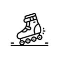 Black line icon for Skating, shoe and sportswear Royalty Free Stock Photo