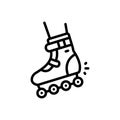 Black line icon for Skating, shoe and sportswear Royalty Free Stock Photo