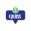 Quiz sign speech bubble with question mark