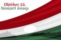 Translation: October 23, National Day. National holiday in Hungary - Revolution of 1956 remembrance vector illustration.