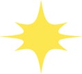 A shiny yellow eight-pointed star