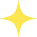 A shiny yellow four-pointed star