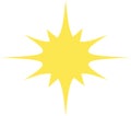 Twelve-pointed stars, sparkling yellow