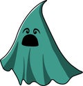 Green veil ghost face numb cute cartoon