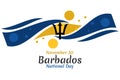 November 30, Independence Day of Barbados vector illustration.