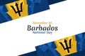 November 30, Independence Day of Barbados vector illustration.