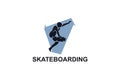 skateboarding vector line icon. playing skateboarding.