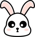 Cute white rabbit with pink ears