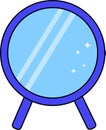 Cartoon blue mirror with 2 sides