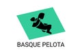 basque pelota vector line icon. playing basque pelota.