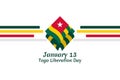 January 13, Liberation day of Togo vector illustration.