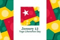 January 13, Liberation day of Togo vector illustration.