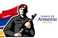 January 28, Army Day of Armenia. vector illustration.