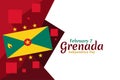 February 7, Grenada Independence Day Vector Illustration.