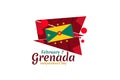 February 7, Grenada Independence Day Vector Illustration. Royalty Free Stock Photo